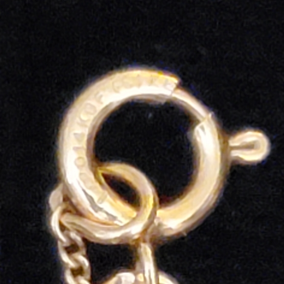 Art Nouveau Plated Cabochon Glass Necklace Antique Converted Brooch 18in - Picture 7 of 13